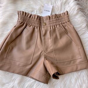 Forever21 Taupe Faux Leather Short Woven